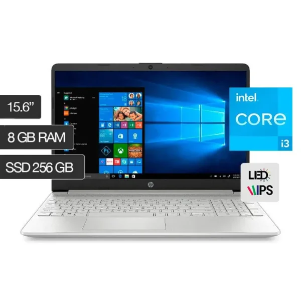 Laptop HP 15-DY2059LA Intel Core i3-1125G4 8GB RAM 256GB SSD WIN 11 15.6" HD LECTOR DE HUELLA